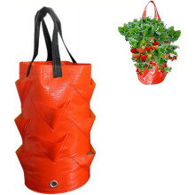 (Orange, 1pcs) Vaso pomodoro capovolto, sospeso, borsa crescita, tasche a V