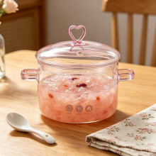 (Pink, 1.6 Quarts) Iridesentti lasi keittopata, sydänkahva