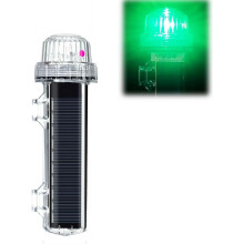 (Green Light, 1pcs) Feu avertissement marine solaire 1800mAh, triple flash, double étanchéité