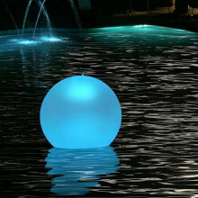 (white, 1Pcs) Lampe flottante piscine solaire 34cm, 16 couleurs 4 modes, arrĂŞt auto