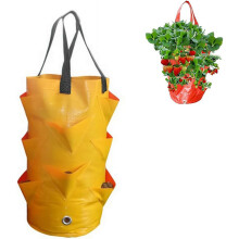(Yellow, 1pcs) Vaso pomodoro capovolto, sospeso, borsa crescita, tasche a V