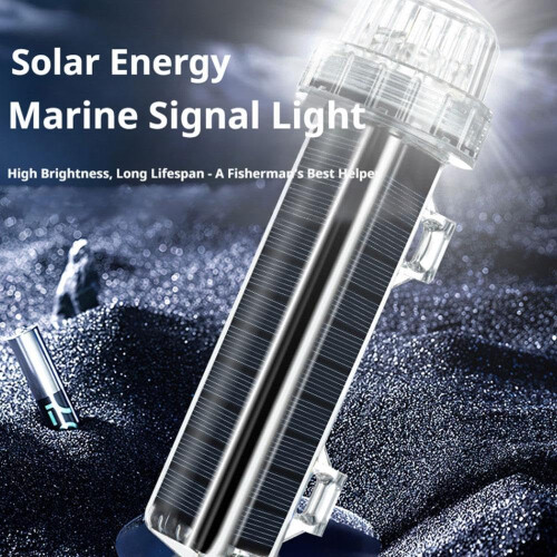 (Red Light, 1pcs) Solar Marine Warning Light, 1800mAh, Triple Flash, Waterproof 2
