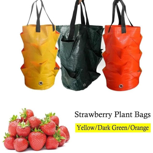 (Yellow, 1pcs) Upside Down Tomato Planter, Hanging, Vertical Garden Bag 1