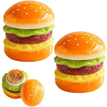 (Yellow, 2pcs) Keraaminen hampurilainen hammastikku pidike