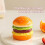 (Yellow, 2pcs) Ceramic Hamburger Toothpick Holder, with Lid, Kitchen Decor 2