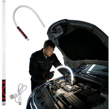 (White, 2Pcs) Barra luz flexible 27 pulg, recargable 3 modos.
