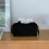 (Black-l, 1pcs) Housse boîte mouchoir polyester cordon, pompons, élégant 1