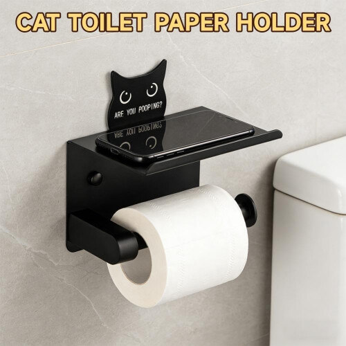 (Black, 1Pcs) 3kpl kissa wc paperi pidike 1