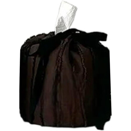 (Coffee-s, 1pcs) Housse boîte mouchoir polyester cordon, pompons, élégant