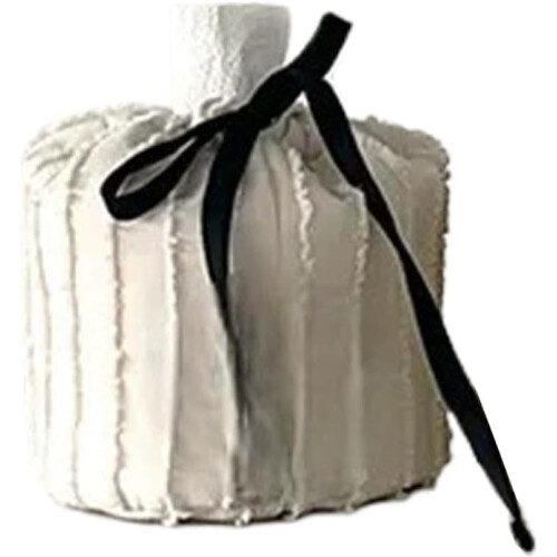 (White-s, 1pcs) Housse boîte mouchoir polyester cordon, pompons, élégant