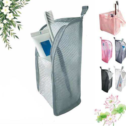 (Grey, -) Standing Toiletry Bag, Portable, Clear Foldable, Cosmetic