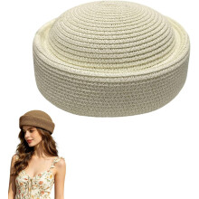 (Beige2, color_name) Beretă paie împletită, soare, nuntă
