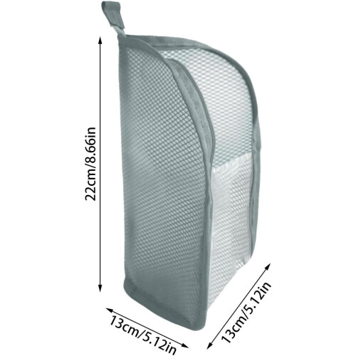 (Grey, -) Standing Toiletry Bag, Portable, Clear Foldable, Cosmetic 1