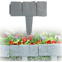 (20pcs, -) Kunststein Gartenzaun, grau, Plastikrand, 10er Pack, für Blumenbeet