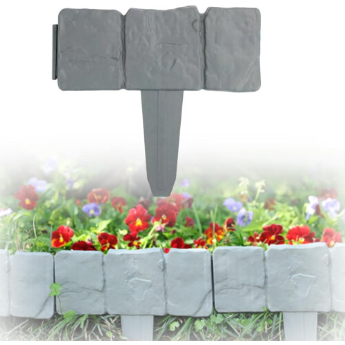 (20pcs, -) Cerca Pedra Imitação, Plástico Cinza, Interlocking, Exterior Resistente
