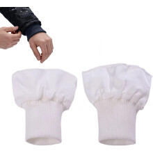 (White, -) 2 Jacket Cuff Replacements, Elastic Knit, Extenders
