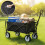 (Black-40x20in, -) Folding Wagon Lining Pad, Lightweight, Replacement, Cart 3