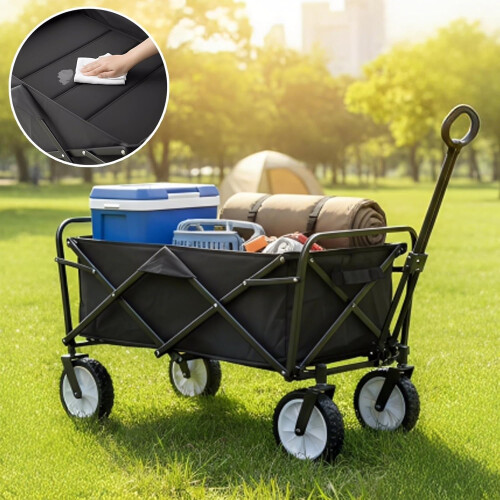 (Black-32x16in, -) Folding Wagon Lining Pad, Lightweight, Replacement, Cart 2