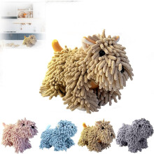 (Brown, -) Chenille Hund Handtuch, weich & saugfähig, für Bad & Küche, niedliches Welpendesign (Grau)
