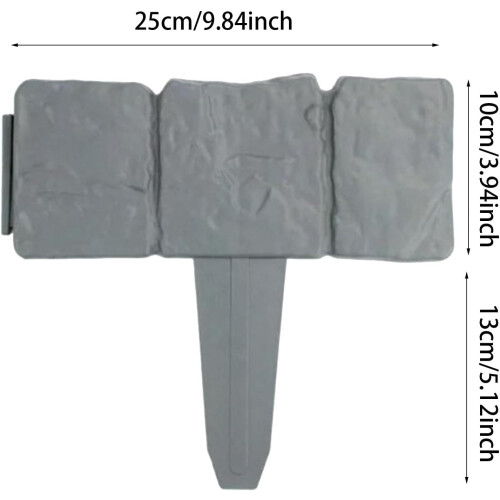 (10pcs, -) Cerca Pedra Imitação, Plástico Cinza, Interlocking, Exterior Resistente 1
