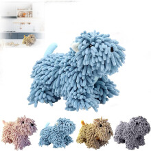 (Blue, -) Chenille Hund Handtuch, weich & saugfähig, für Bad & Küche, niedliches Welpendesign (Grau)