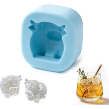 (Color-B, -) Mini hooglander ijsblokjesvorm, 3D siliconen, 6 holtes, kleur A - voor whisky en koffie, feestcadeau