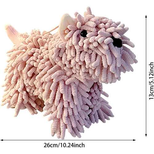 (Brown, -) Prosop câine chenille, moale, cadou 1