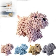 (Pink, -) Chenille Hund Handtuch, weich & saugfähig, für Bad & Küche, niedliches Welpendesign (Grau)