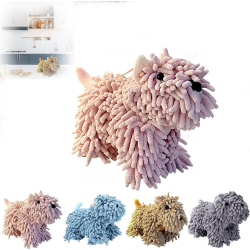 (Pink, -) Prosop câine chenille, moale, cadou