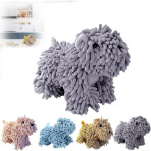 (Grey, -) Chenille Hund Handtuch, weich & saugfähig, für Bad & Küche, niedliches Welpendesign (Grau)