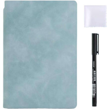 (Blue, One size) A5 suchý mazací notebook s koženým obalom, prenosný, opakovane použiteľný