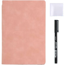 (Pink, One size) A5 suchý mazací notebook s koženým obalom, prenosný, opakovane použiteľný