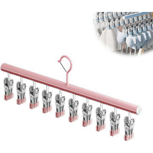(Pink, 1pcs) 10 klipsiä tilaa säästävä ripustin