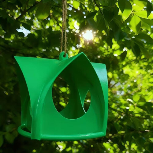 (white, 1pcs) Vogelfutterhaus hängend, wetterfest, mit Regenbogenüberdachung 2