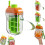 (Green, -) 2 in 1 Ice Cube Bottle with Straw, Tray, Reusable 1