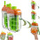 (Green*2, -) 2 in 1 Ice Cube Bottle with Straw, Tray, Reusable 1