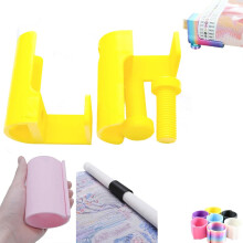 (Yellow, -) 3D-printet diamant kunst rulle kit, diamant kunst forsyninger, lærred holder stativ & justerbare bordklemmer, maleri værktøj