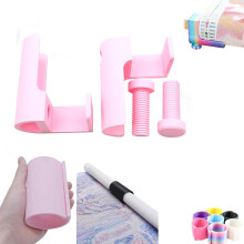 (Pink, -) Kit Diamante 3D com Rolo, Suporte Rolo e Grampos, Ferramentas Arte