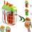 (Orange*2, -) 2 in 1 Ice Cube Bottle with Straw, Tray, Reusable 1