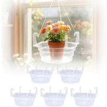 (size_name, 12 inch) 5 Hängekorb Bewässerungsschalen, mit Haken, für 15-30 cm Körbe (15 cm)