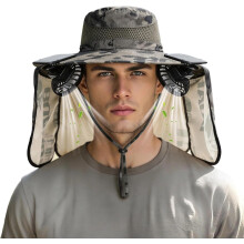 (Army Green, color_name) Pălărie boonie 2 ventilatoare solare, pescuit