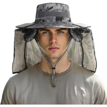 (Dark Gray, color_name) Solarbetriebener 2-Ventilator Boonie Hut, UPF 50+, mit Nackenschutz
