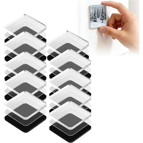 (10pcs, -) Acrylic Fridge Magnets Kit, Adhesive Backing, 3D Effect