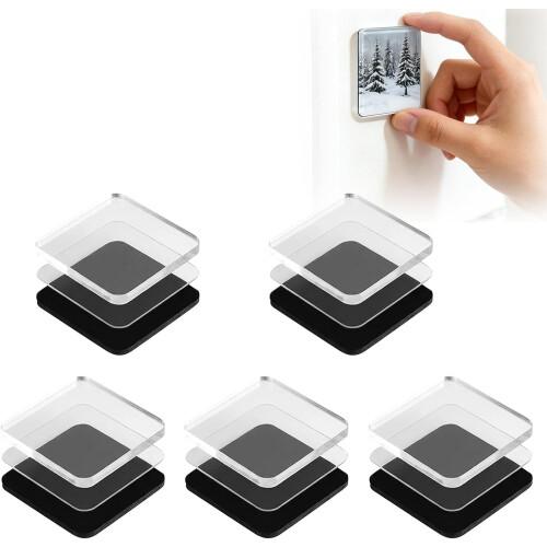 (5pcs, -) Acrylic Fridge Magnets Kit, Adhesive Backing, 3D Effect