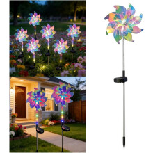 (White, -) Magische holographische Regenbogen Solar Windrad Lichter, 2 Stück, für Garten (Weiß*2)