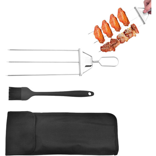 (Black, -) 37cm 3-piikki ruostumaton varras