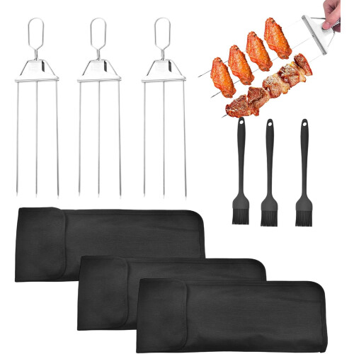 (Black*3, -) 37cm 3-piikki ruostumaton varras