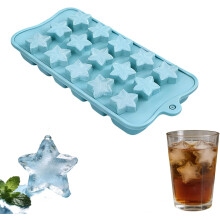 (Blue, -) 15-Cavity 3D Star Silicone Mold, for Chocolate, Cake, Ice