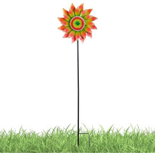 (Orange, -) 122 cm Metall Sonnenblume Windspiel mit Stecker, für Garten (Orange)