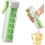 (Green, -) Ice Cube Tray with Handle, 6 Grid, One Hand Press, Mold 1